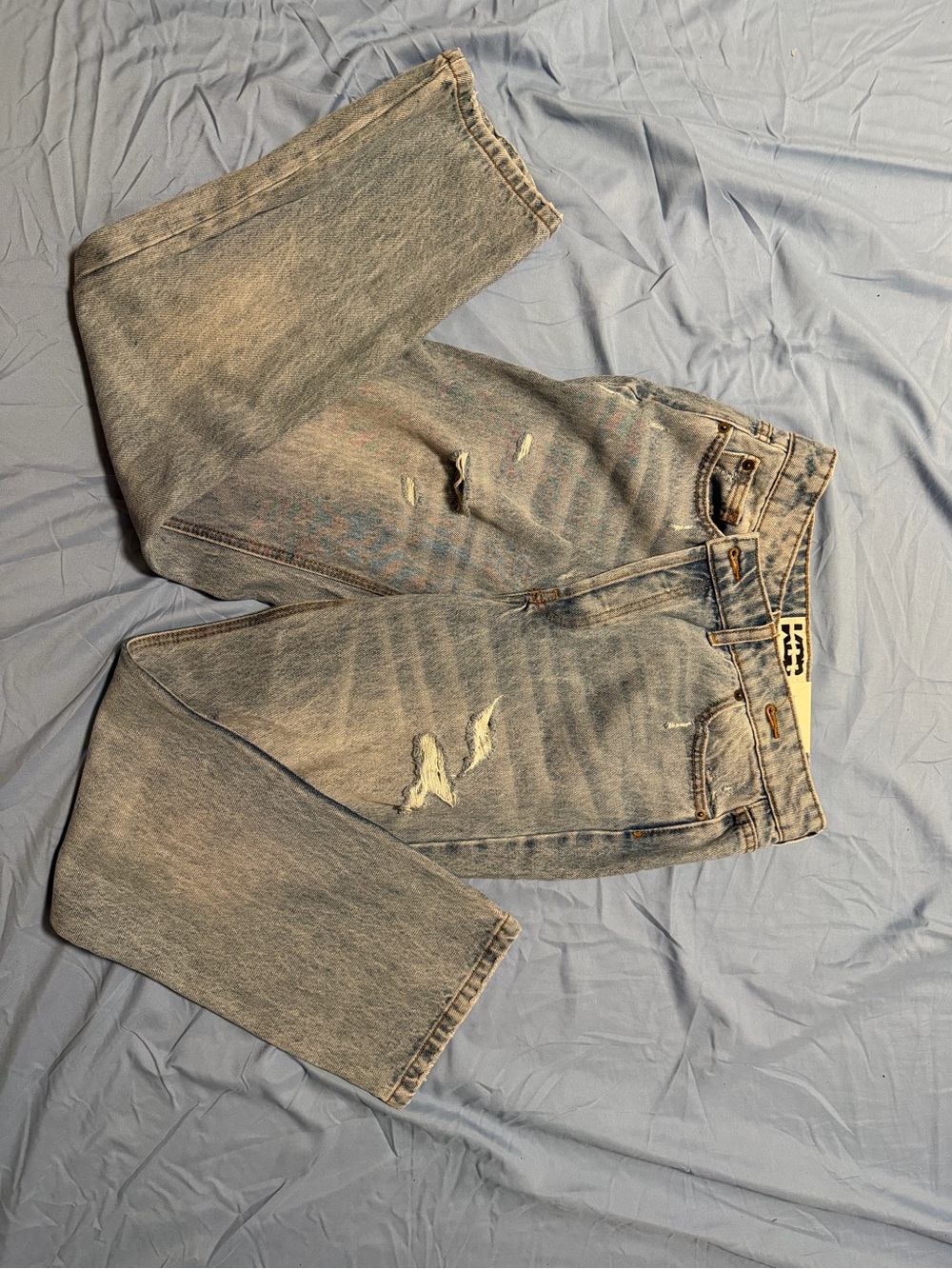 High-Rise Light Blue Distressed Women’s Jeans